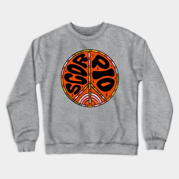 Scorpio Peace Sign Crewneck Sweatshirt by Doodle by Meg